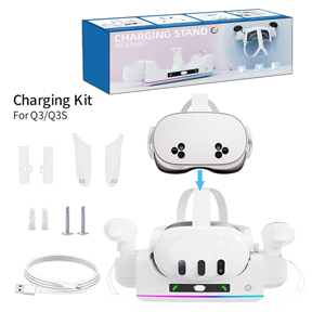 VR charging base with wall-mounted function and RGB light For Meta Quest 3,3S